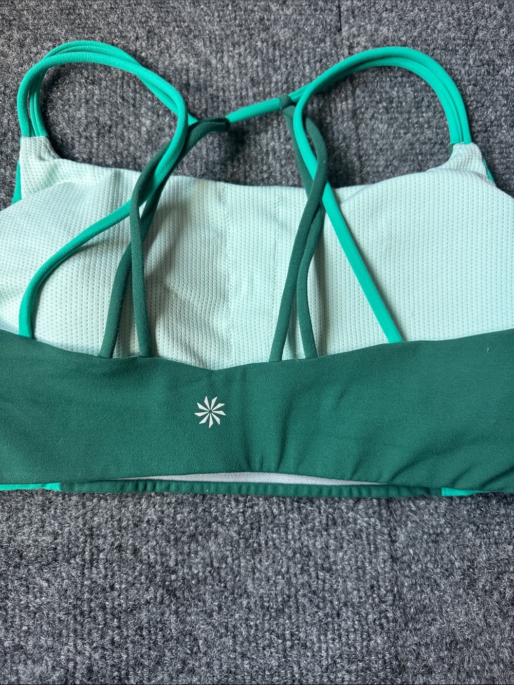 Athleta Teal and Forest Green Strappy Sports Bralette - Picture 8 of 9